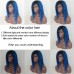 Bob 1B/Blue Ombre Color Lace Front Wigs 7A Grade Brazilian Virgin Human Hair
